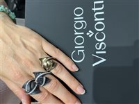 Anello Giorgio Visconti Donna CHAPTER THREE in Titanio Diamante Brown 0.37 Ct AG17648CK - AG17648CK